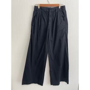 Everlane Womens Easy Wide Pant Size 2 Black Organic Cotton High Rise Casual